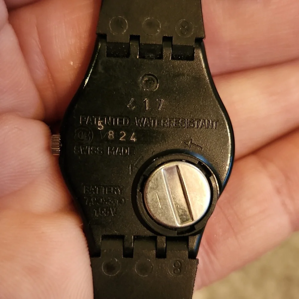 Swatch Black and White Roman Numeral Watch